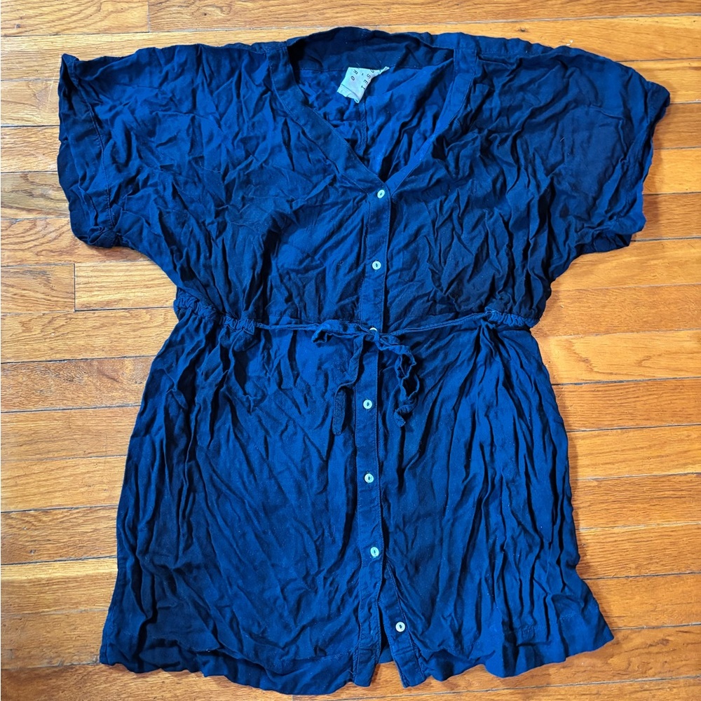 Osei Duro Indigo Blue Button Down Dress